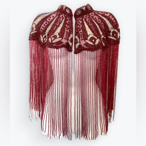 Jackets & Blazers - Merlot Fringe Cape